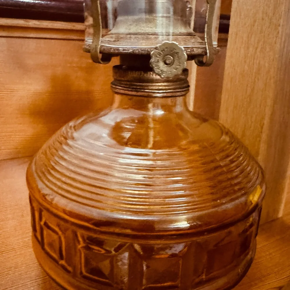 Vintage Glass Oil Lamp